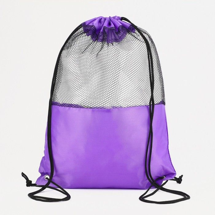 Мешок, сумка для обуви, сменки, сменной на шнурке, цвет фиолетовый  #1