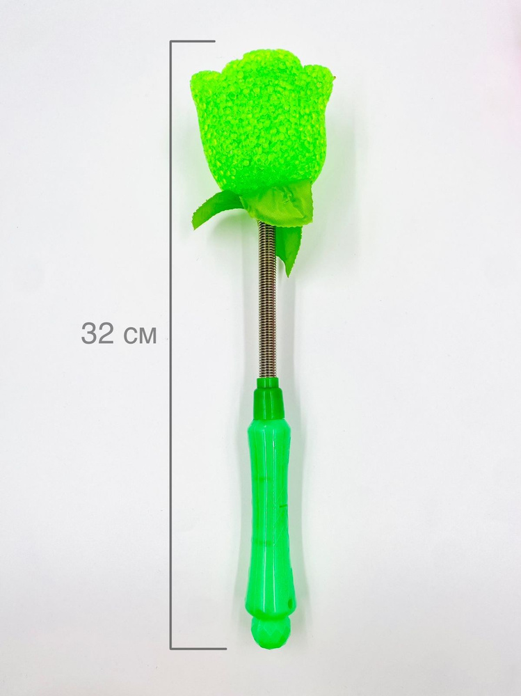 Волшебная светящаяся палочка на пружинке Цветок Высота 32 см Цвет зеленый  #1
