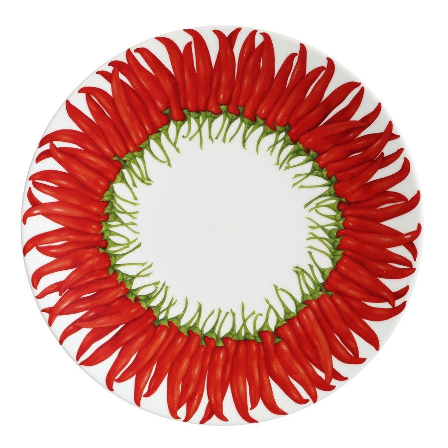 Тарелка обеденная посуда фарфоровая для кухни для сервировки SUN, TAITU 28 см, RED  #1