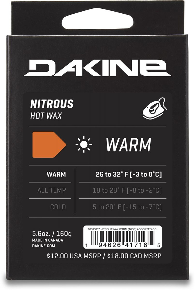 Парафин (выше -3) Dakine NITROUS WARM WAX (160гр) #1