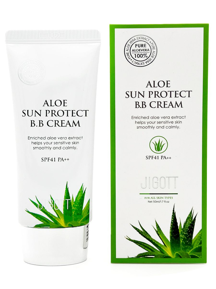 JIGOTT ВВ-крем для лица солнцезащитный с экстрактом алоэ Aloe Sun Protect BB Cream SPF41 PA++, 50 мл #1