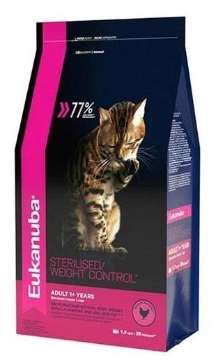 Сухой корм для кошек Eukanuba Adult Sterilised Weight Сontrol с курицей, 1,5 кг  #1