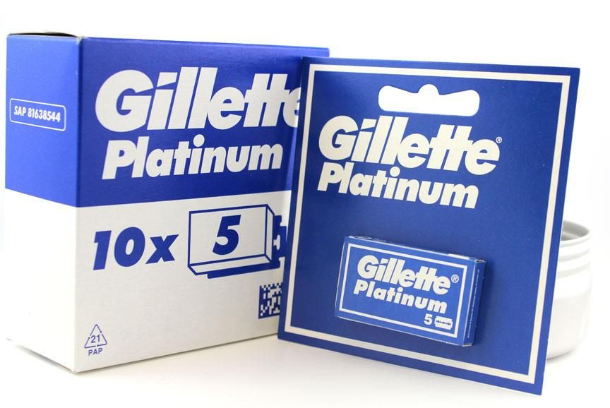 Сменные лезвия для T-образной бритвы Gillette Platinum 10 пачек #1