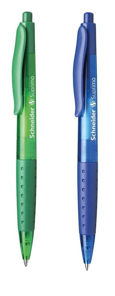 Ручка шариковая автоматическая, 2 шт, Schneider Suprimo, зеленая и синяя  #1