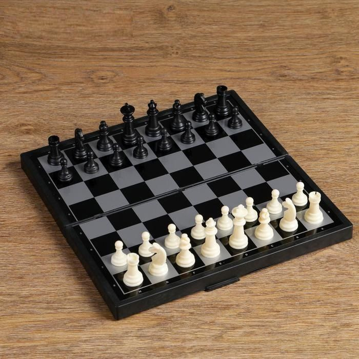 Настольная игра 3 в 1 "Зук": нарды, шахматы, шашки, магнитная доска 24.5 х 24.5 см  #1