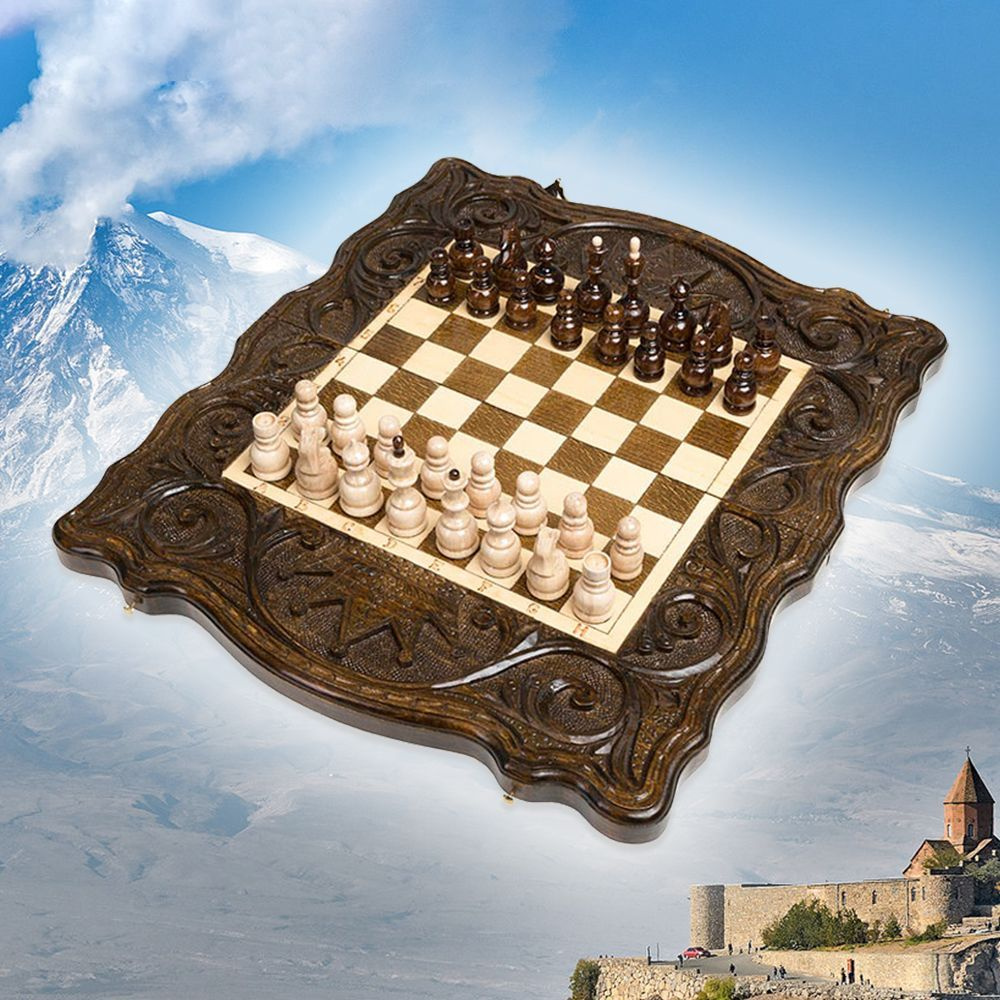 Шахматы и нарды деревянные 40 х 46 см бук Армения #1