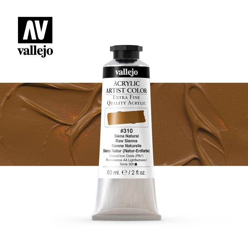 Акрил Vallejo "Artist color" #310 Raw Sienna/ Сиена натуральная (60мл) #1