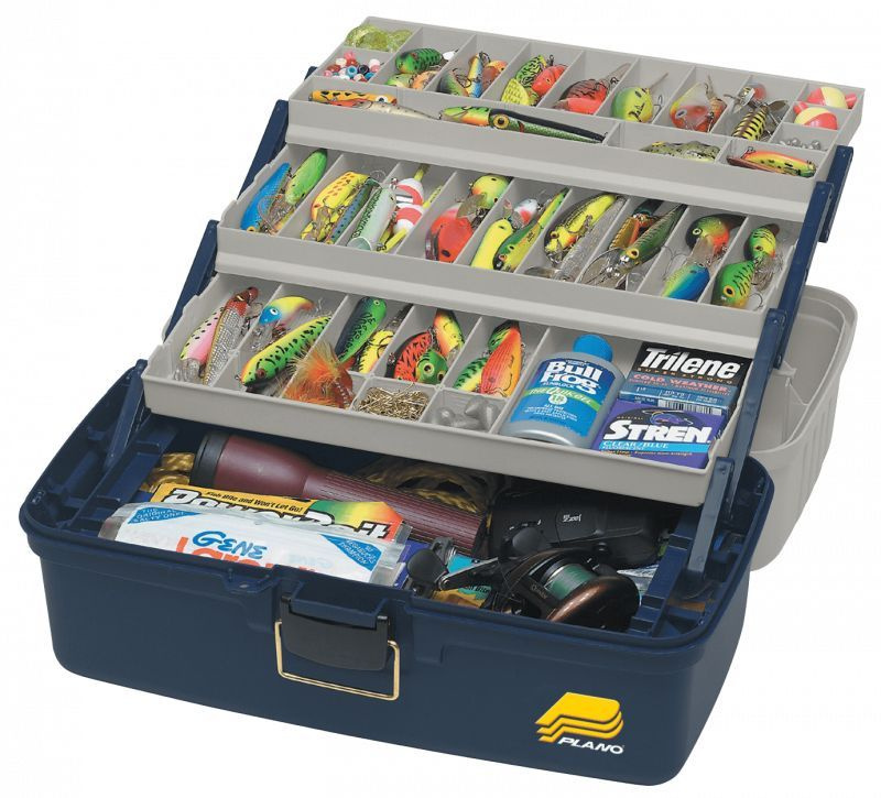 Ящик Plano для приманок и аксессуаров с 3-уровневой системой хранения, синий/серый,  #1