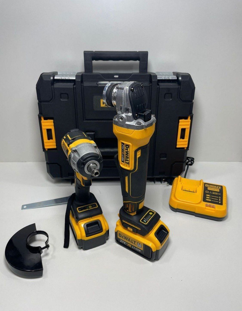 Набор инструментов DeWALT аккумуляторный гайковерт DCF880 18V(21V),ушм болгарка DCG414  #1