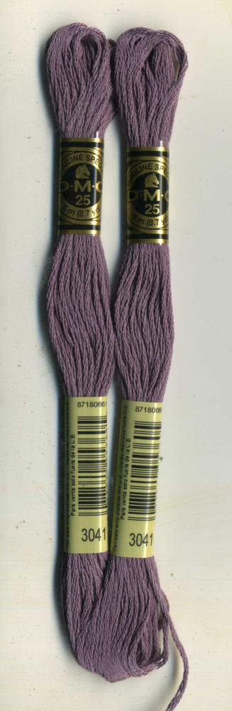 Мулине DMC (Франция), артикул 117, 100% хлопок, цвет 3041 Серо-лиловый, комплект из 2 шт.  #1