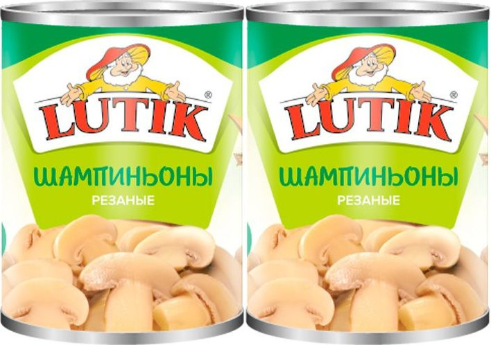 Шампиньоны Lutik резаные, комплект: 2 упаковки по 425 г #1