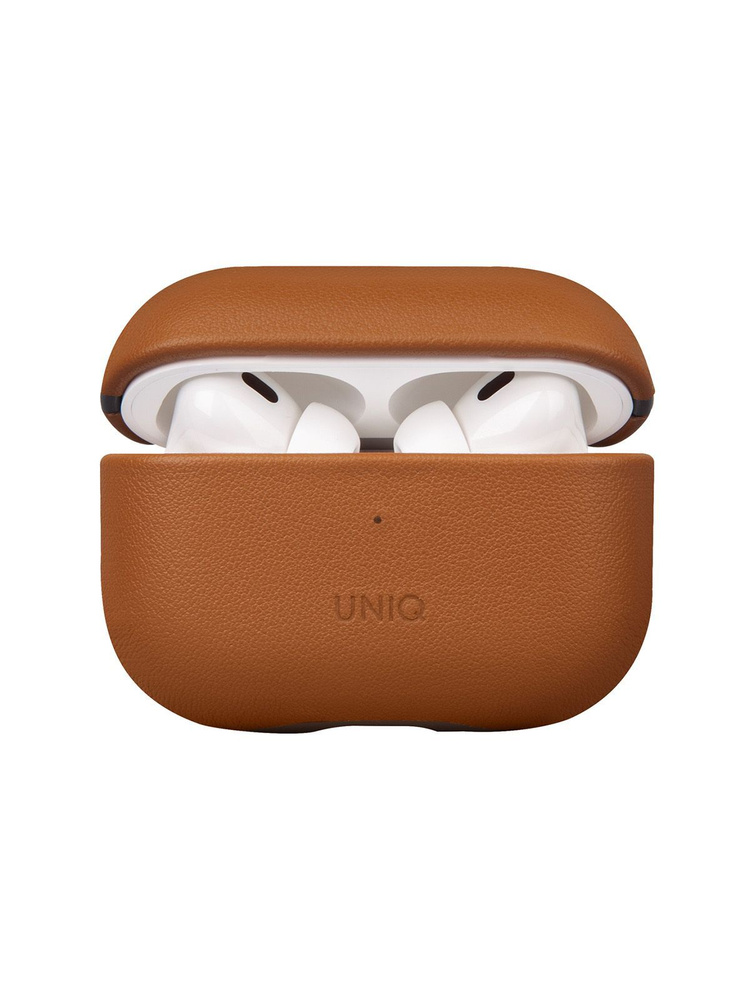 Чехол Uniq Terra для Airpods Pro 2 / на Эирподс Про 2 из натуральной кожи со шнурком на запястье, коричневый #1