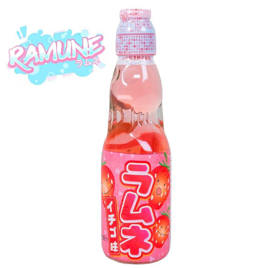 Газированный напиток Ramune "Клубника" (0,2 л х 12 шт) Япония #1