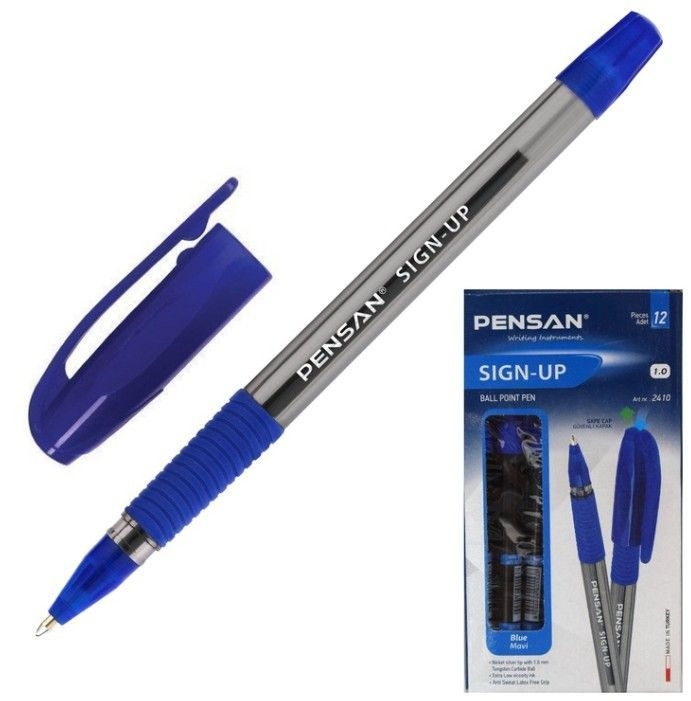 Pensan Набор ручек Шариковая, толщина линии: 0.8 мм, цвет: Синий, 12 шт.  #1