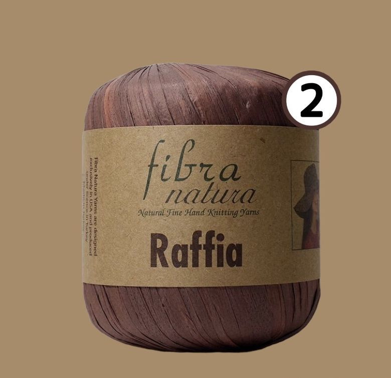 Пряжа Fibra Natura Raffia (116-03 Каштановый), 2 мотка х 40г, 90м/100% целлюлоза  #1