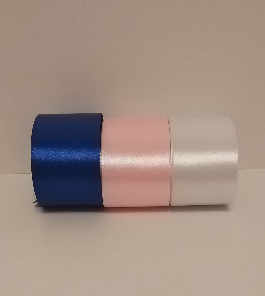 Ленты для украшения автомобиля, на капот (синий, светло-розовый, белый), 3 штуки по 1,5 метра, ширина #1