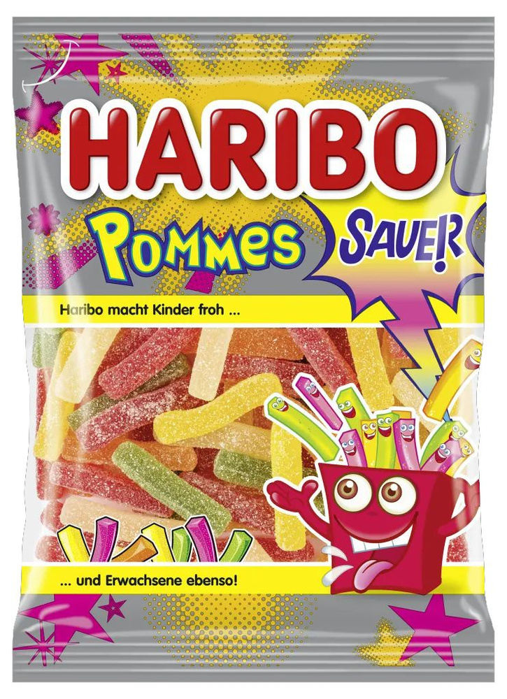 Мармелад жевательный HARIBO Pommes Sauer Кислый картофель Фри 175 г  #1