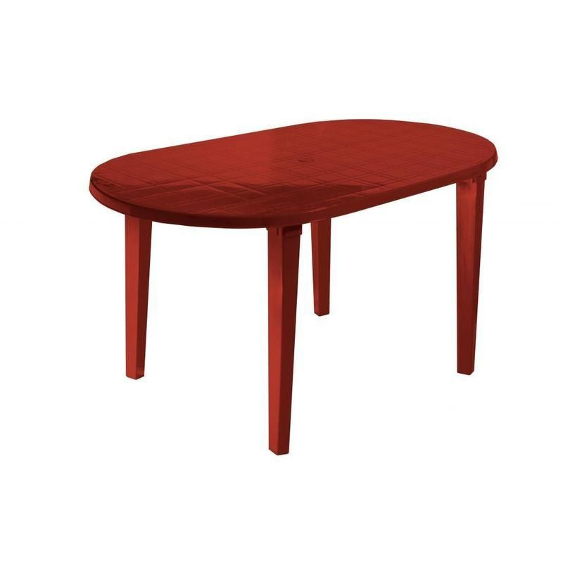 Стол садовый овальный Красный 1400х800х710мм усиленный #1