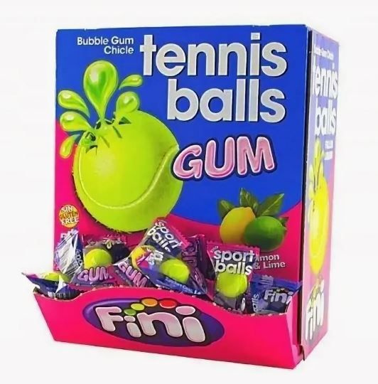 Жевательная резинка Fini Tennis Balls Фини Теннисные Мячики Лимон-Лайм, 200 шт * 5 гр, Испания  #1