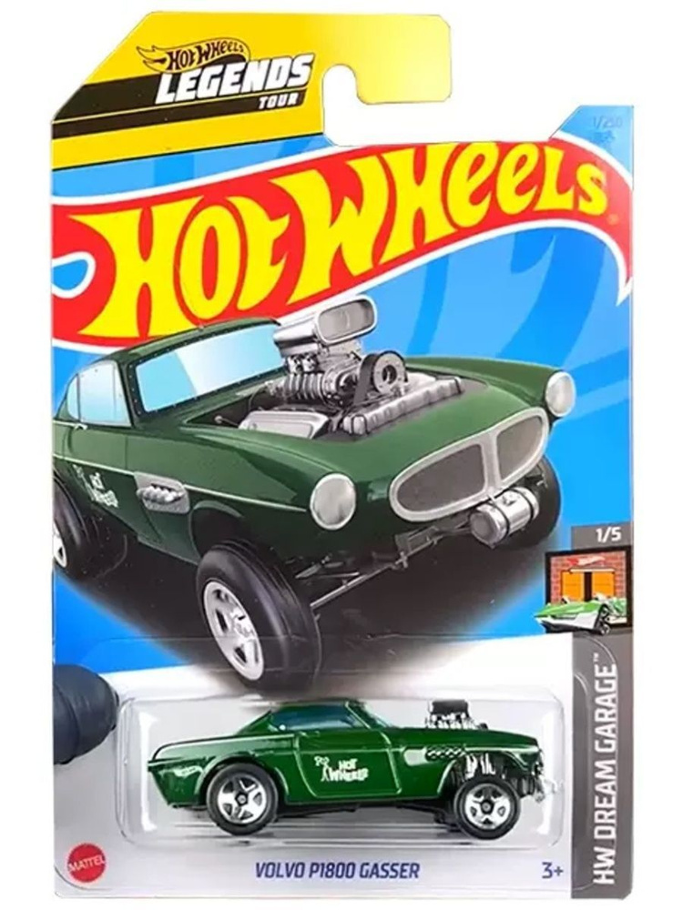 HKG27 Машинка металлическая игрушка Hot Wheels коллекционная модель VOLVO P1800 GASSER зеленый  #1