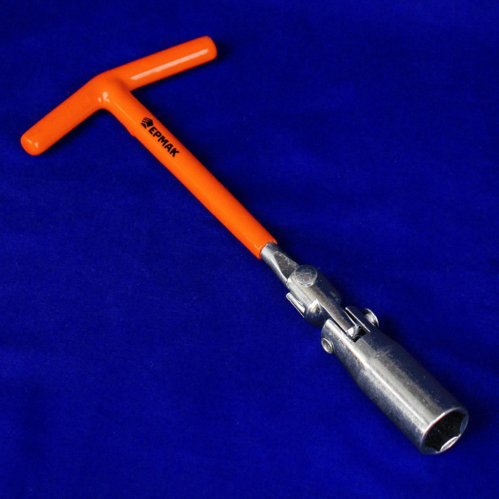 Свечной ключ усиленный матовый 16 мм ЕРМАК с карданным шарниром / Ключ для замены свечей зажигания карданный #1