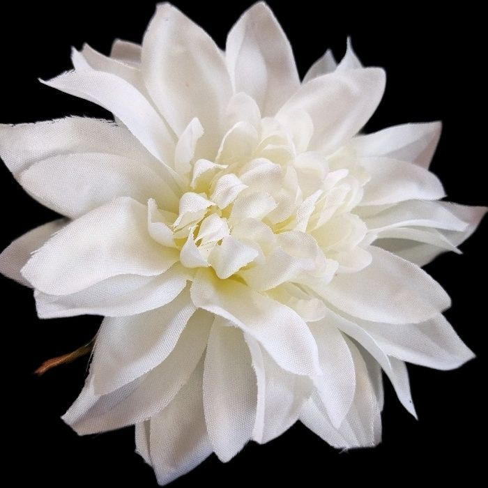 Брошь цветок ГЕОРГИН белый. Цвет белый античный/d 10 #1