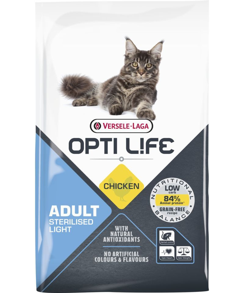 OPTI LIFE CAT полнорационный сухой корм для стерилизованных кошек, курица, 7,5 кг  #1