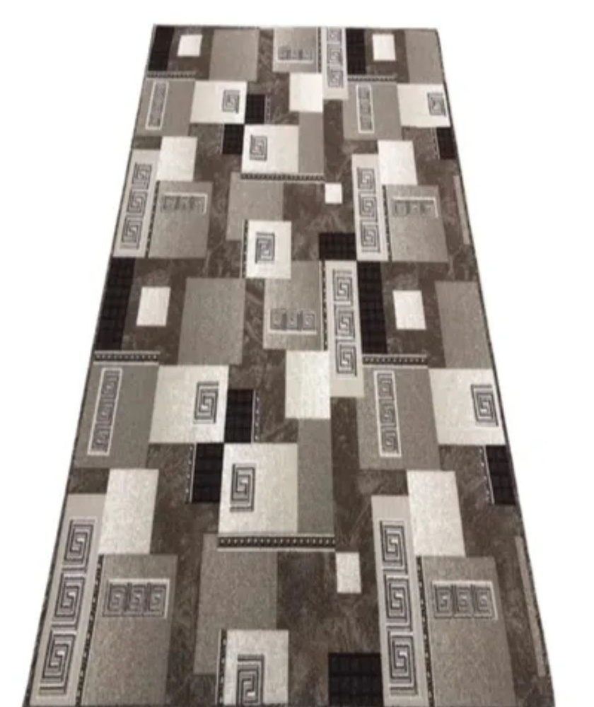 Ковровая дорожка на войлочной основе , Витебские ковры Carpet World "Версаче коричневый" , полиамид , #1