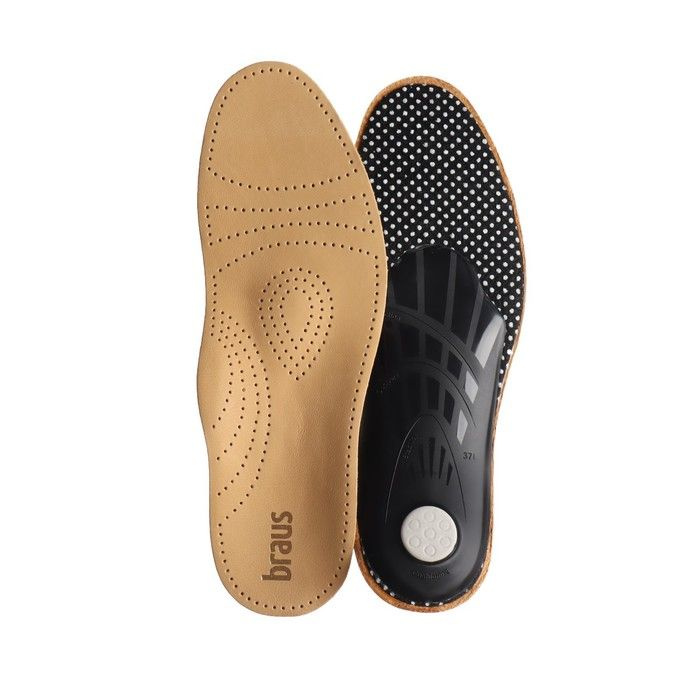Braus, Стельки для обуви амортизирующие, с жёстким супинатором, 37-38 размер, 24 см, пара, цвет светло-коричневый #1