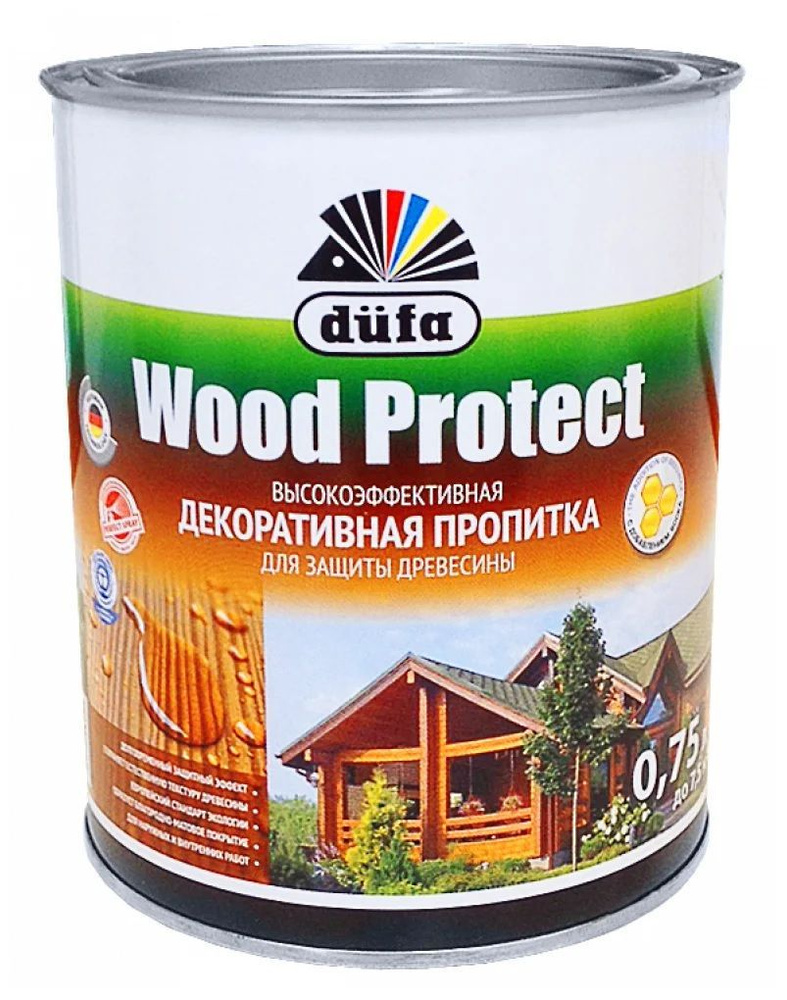 Dufa  Пропитка WOOD PROTECT белая   750мл #1