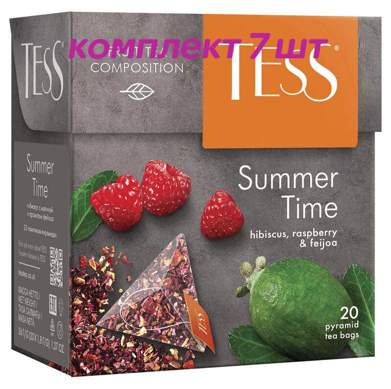 Чай травяной в пирамидках Tess Summer Time (Тесс Самма Тайм), 20*1,8 г (комплект 7 шт.) 6007897  #1