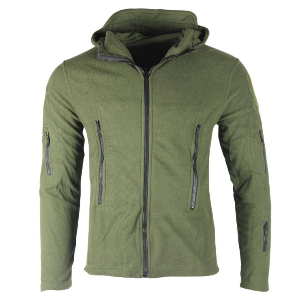 Тактическая теплая военная флисовая куртка (кофта / толстовка) спецназа. Цвет зеленая олива, ткань флис, #1