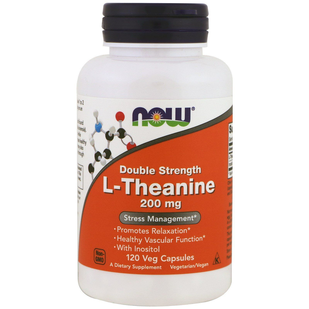 NOW L-Theanine, L-Тианин 200 мг - 120 кап (550 мг) #1