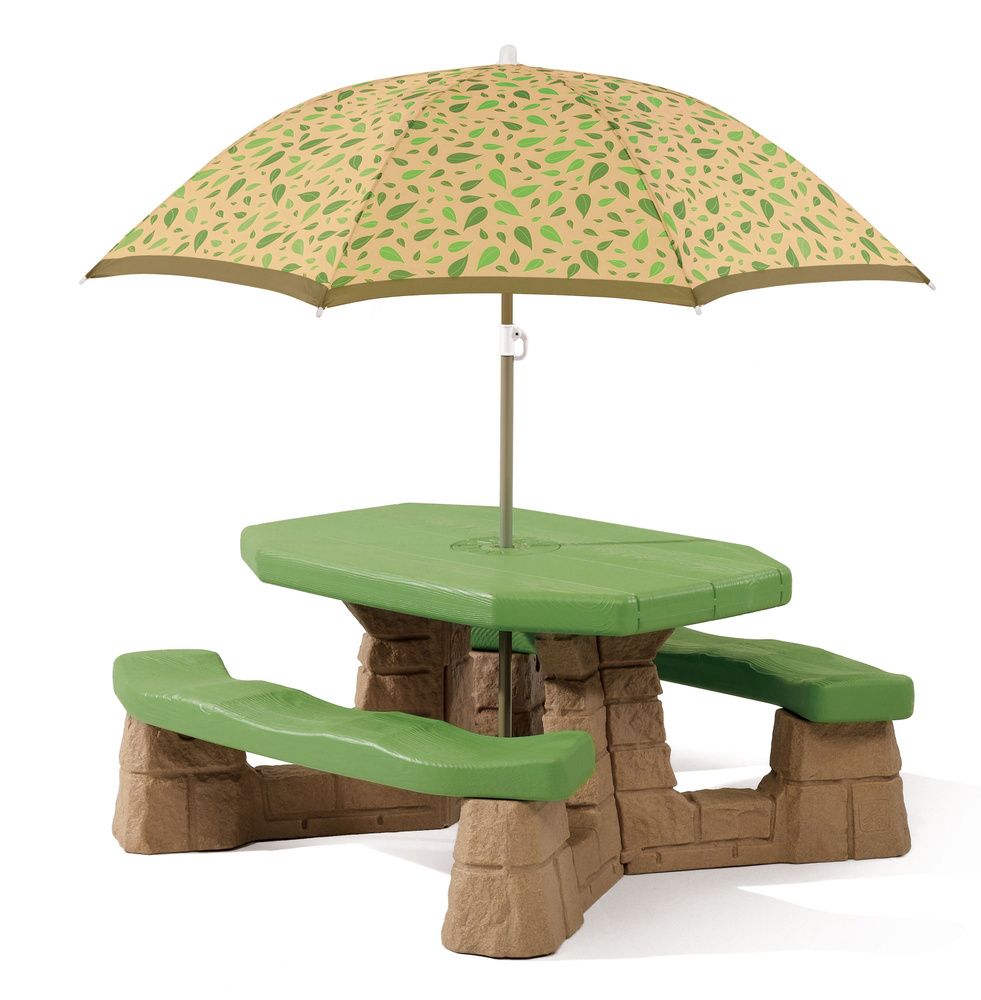 Столик "Пикник" с зонтом/Стол со скамейками Step2 #1