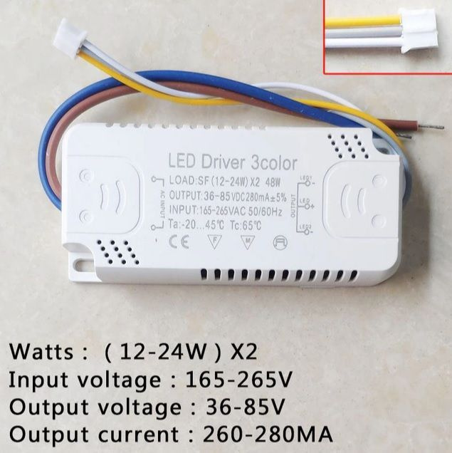 LED Driver 3color Светодиодный драйвер 12-24x2w 280mA #1