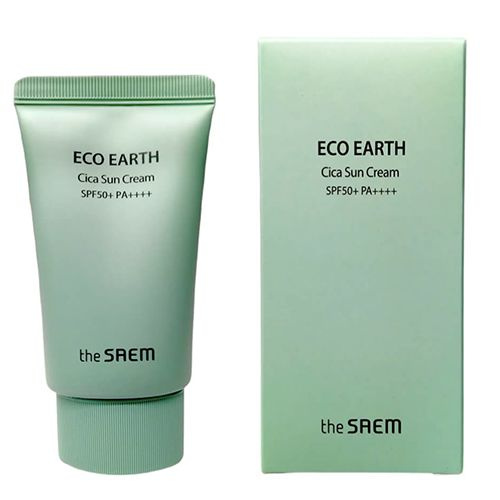 Солнцезащитный крем для чувствительной кожи The Saem Eco Earth Cica Sun Cream SPF 50 PA  #1