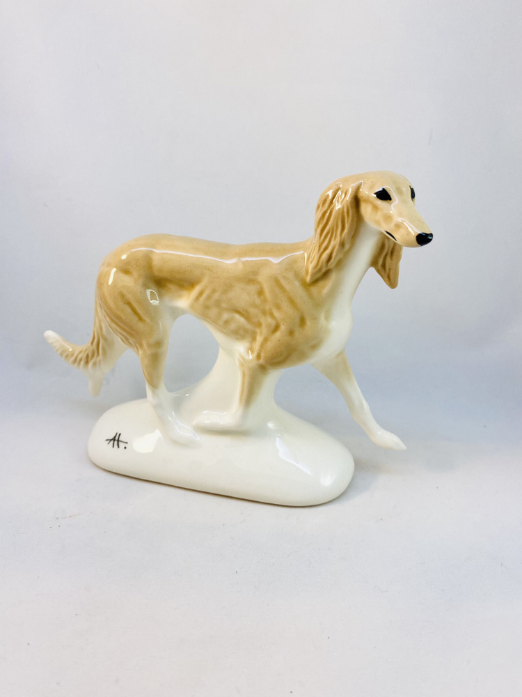 Статуэтка собаки фарфоровая породы Салюки (персидская борзая)  #1