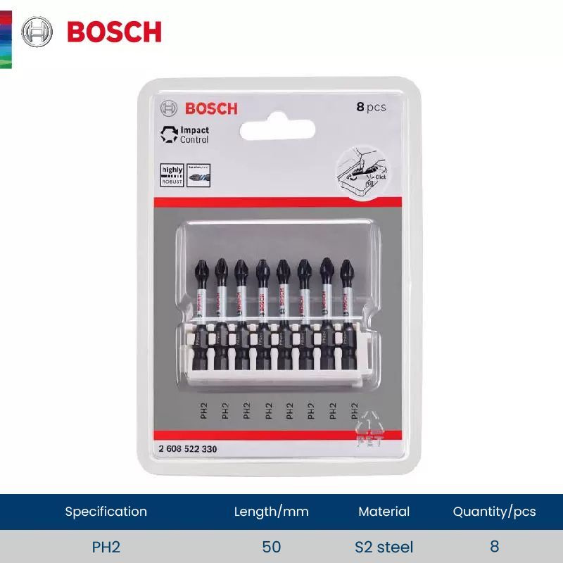 Биты для ударной отвертки Bosch, PZ2 (x8) #1