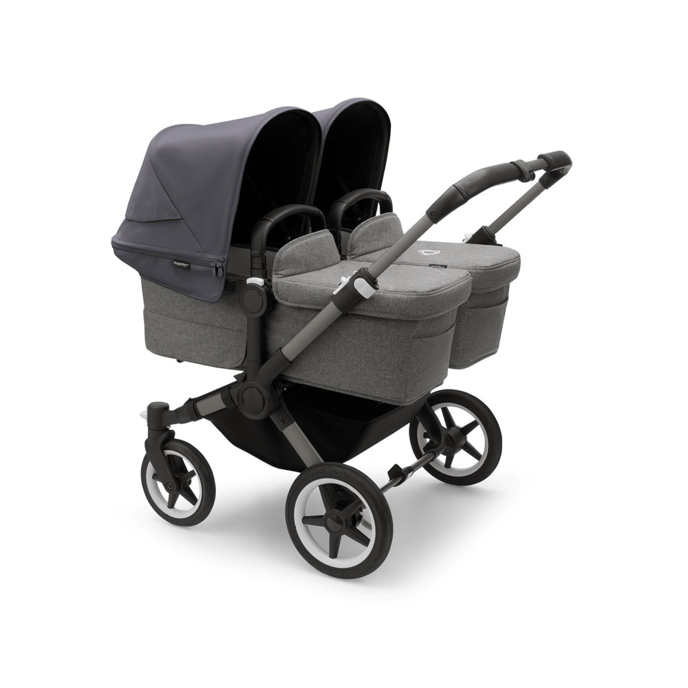 Коляска для двойни Bugaboo Donkey 5 Twin Graphite/ Grey melange/ Stormy Blue #1