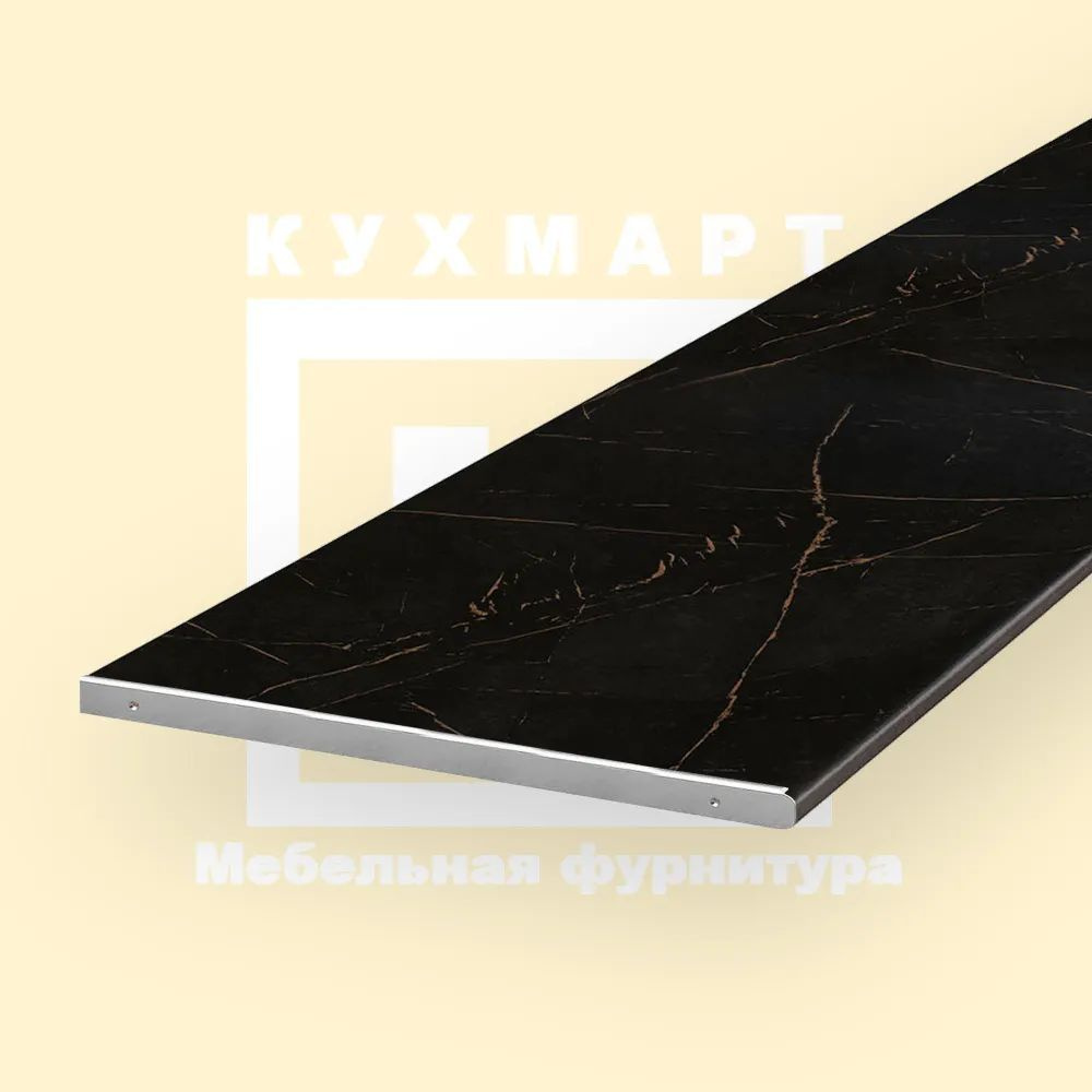 Столешница для кухни Скиф 600х600x38мм с торцевыми планками . Цвет - Каспий черное золото  #1