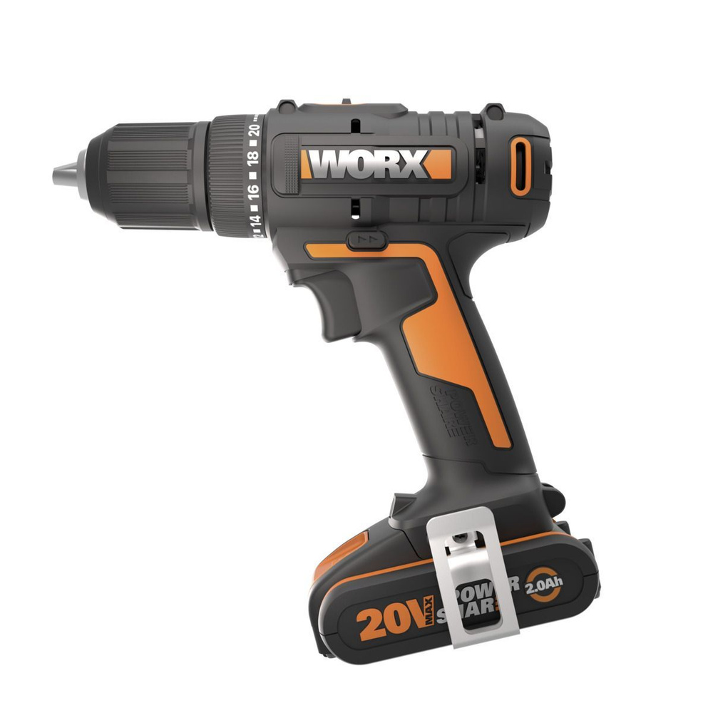 Дрель-шуруповерт аккумуляторная WORX WX108, 50Нм, 20В, 2Ач x1, ЗУ 2А, кейс  #1