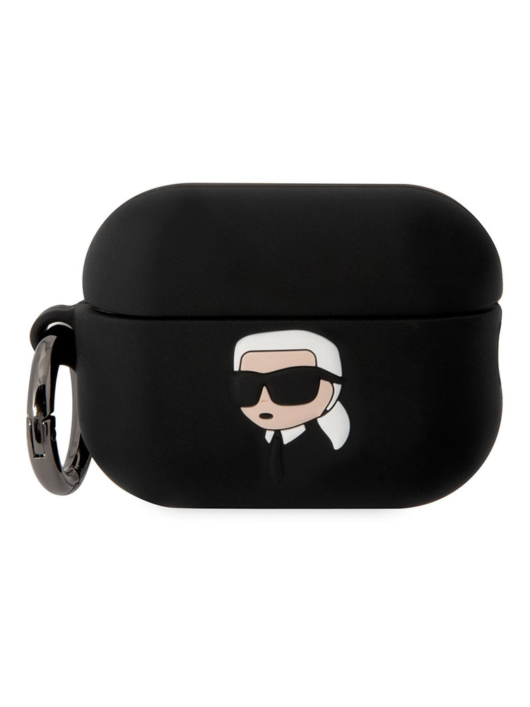 Чехол Karl Lagerfeld Silicone для наушников Apple Airpods Pro 2 / Аирподс про 2, силиконовый, с карабином, #1