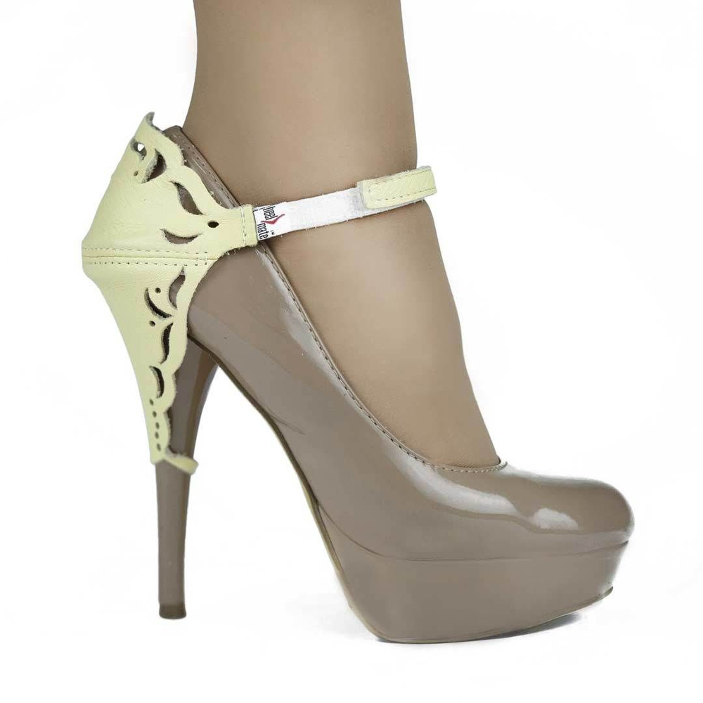 Автопятка для женской обуви на каблуке Heel Mate желтая с узорами  #1