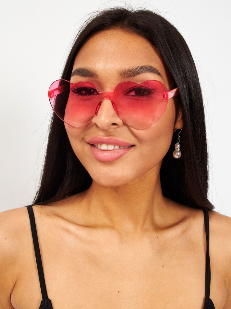 Солнцезащитные, солнечные очки сердечки женские прозрачные  #1