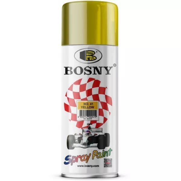 Bosny Аэрозольная краска, Акриловая, Глянцевое покрытие, 0.400 л, 0.300 кг, желтый  #1