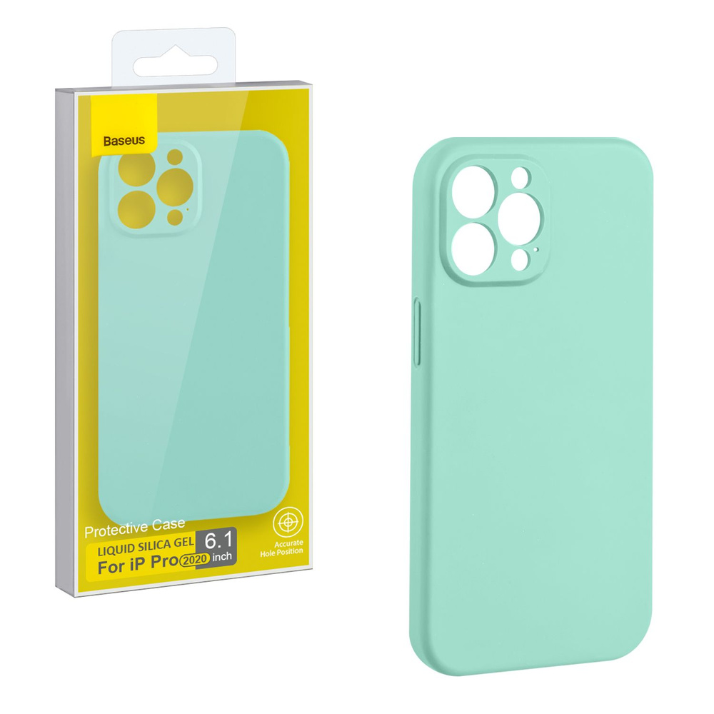 Чехол iPhone 12 Pro (6.1) Baseus Silicone Case с защитой камеры Mint Green #1