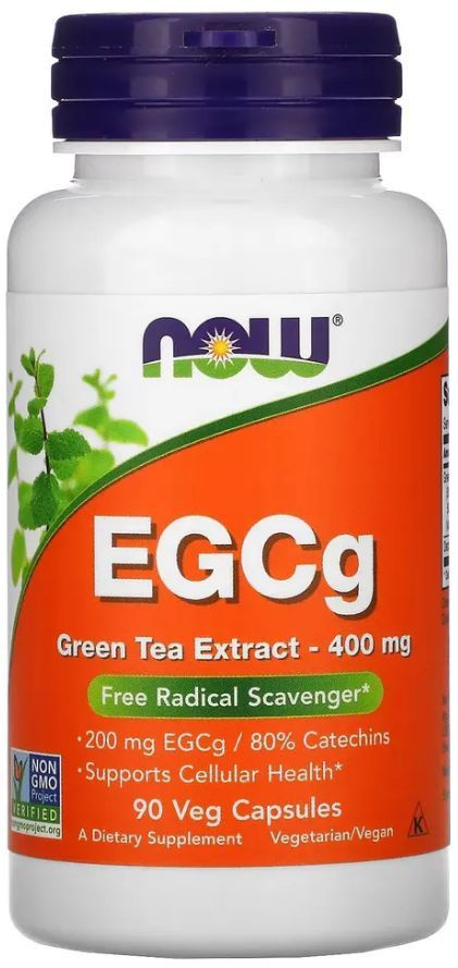 Now Foods, EGCg, ЭГКГ, экстракт зеленого чая, 400 мг, 90 вегетарианских капсул  #1