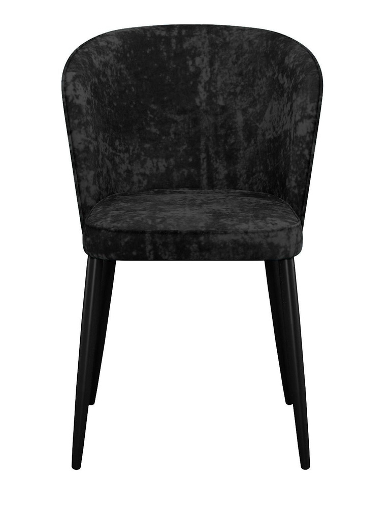 Высокий стул со спинкой для кухни DikLine 347 микровелюр M18 черный, ножки черные  #1