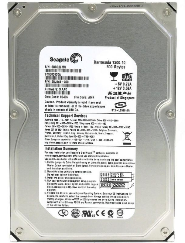 500 ГБ Внутренний жесткий диск Seagate Barracuda 500gb IDE (Seagate ...