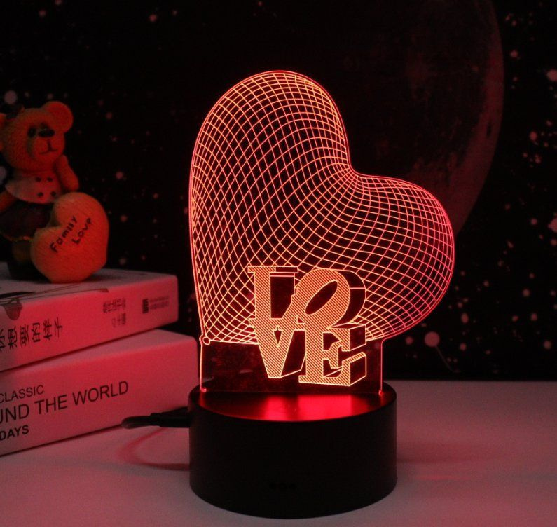 Ночник Camelion NL-400 "Сердце" LED 3Вт, RGB, USB 3 АА #1